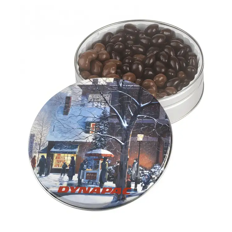 Round Tin of Chocolate Almonds and Cashews 17 oz #3