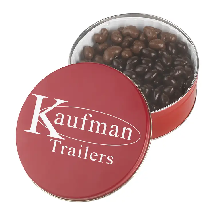 Round Tin of Chocolate Almonds and Cashews 27 oz