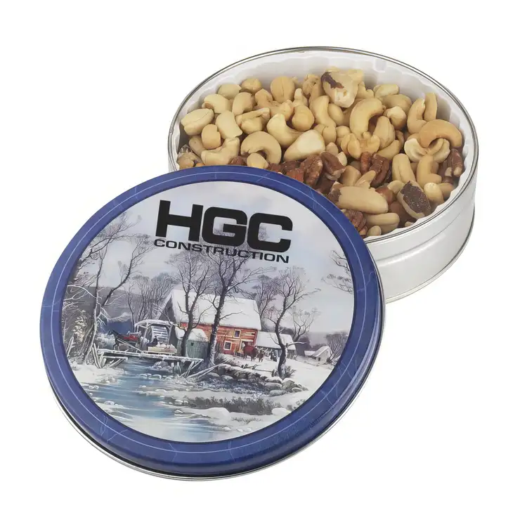 Round Tin of Cashews and Mixed Nuts 10.5 oz #4