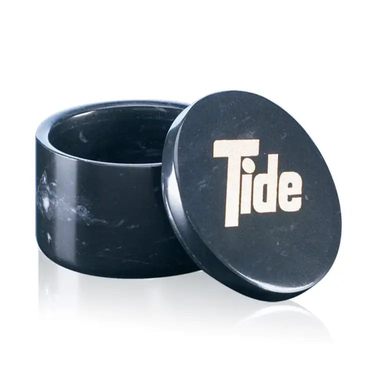 Black Marble Round Box