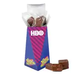 Boîte torsadée de douze chocolats moulés