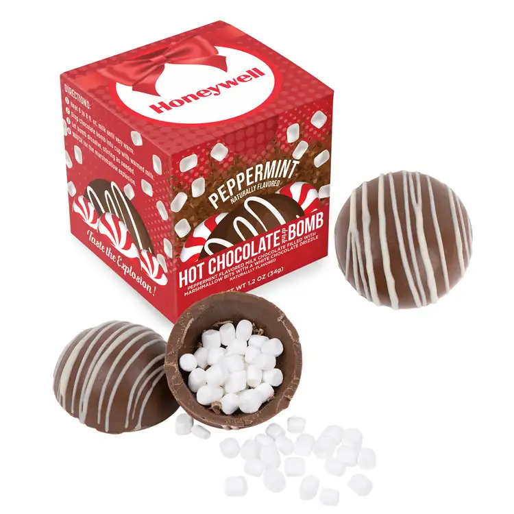 Peppermint hot chocolate bomb