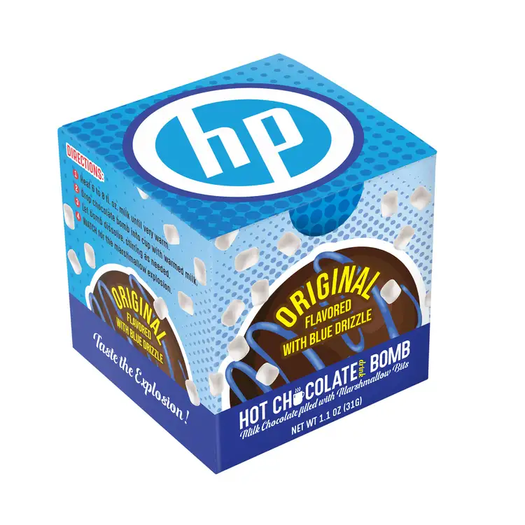 Hot chocolate bomb with blue drizzle #3