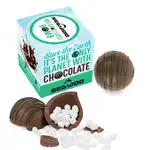 Bombe de chocolat chaud avec filet vert