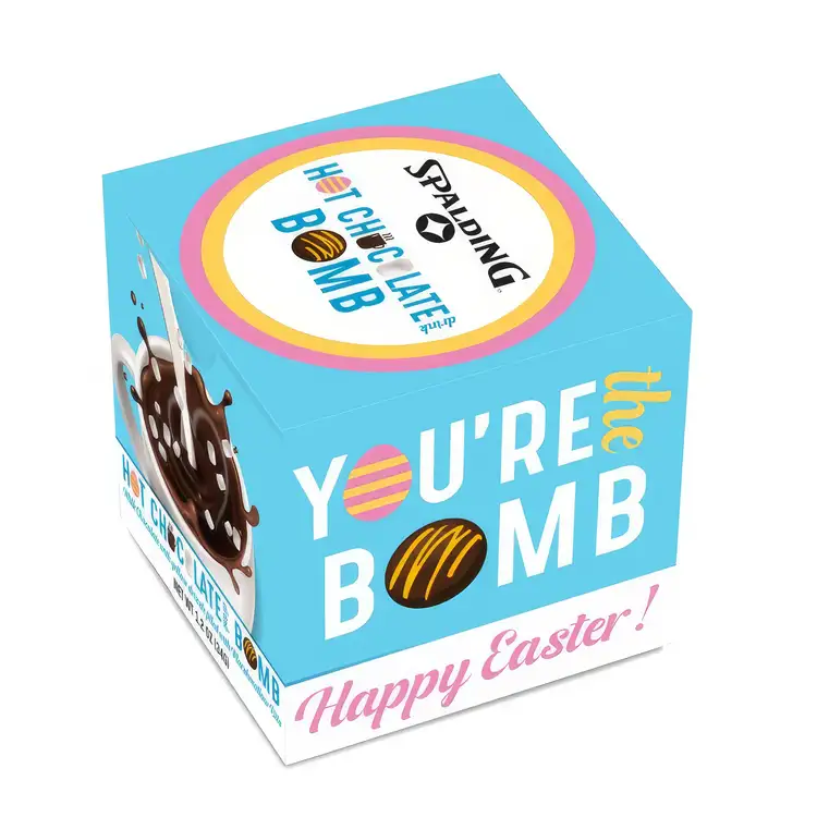 Easter hot chocolate bomb with yellow drizzle #2