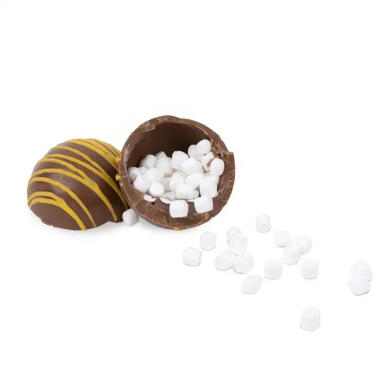 Easter hot chocolate bomb with yellow drizzle #3