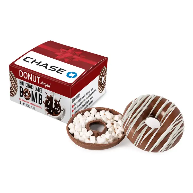 Bombe de chocolat chaud en forme de beigne