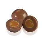 Bouchée au caramel enrobée de chocolat avec emballage personnalisé