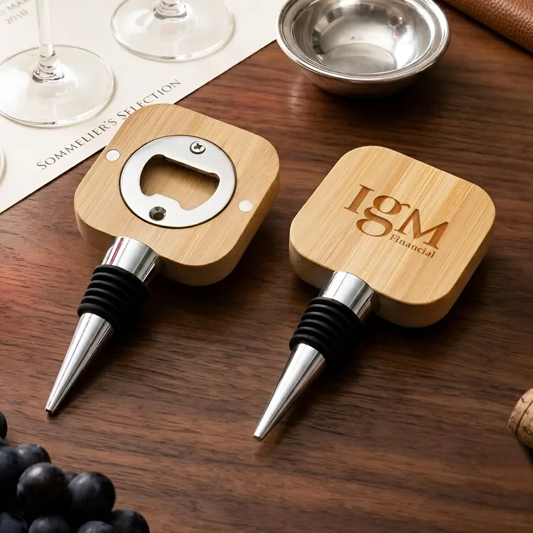Kirtle Bamboo Bottle Stopper with Bottle Opener #3