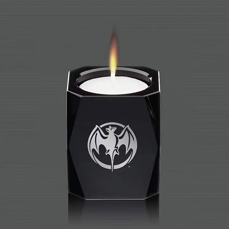 Abbey Black Optical Crystal Candleholder 2-3/8 Inches
