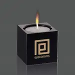 Bougeoir Perth en cristal optique noir 2 pouces