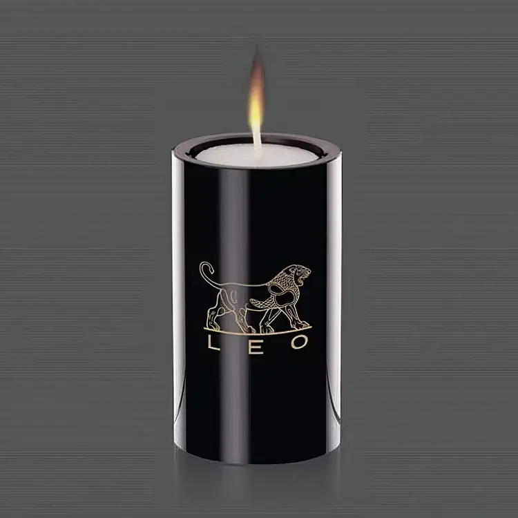 Tissot Black Optical Crystal Candleholder 3-1/2 Inches
