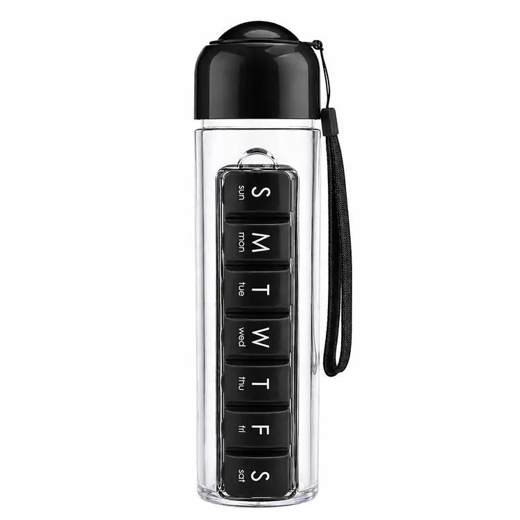 Bouteille 3-en-1 14 oz avec pilulier et gobelet #2