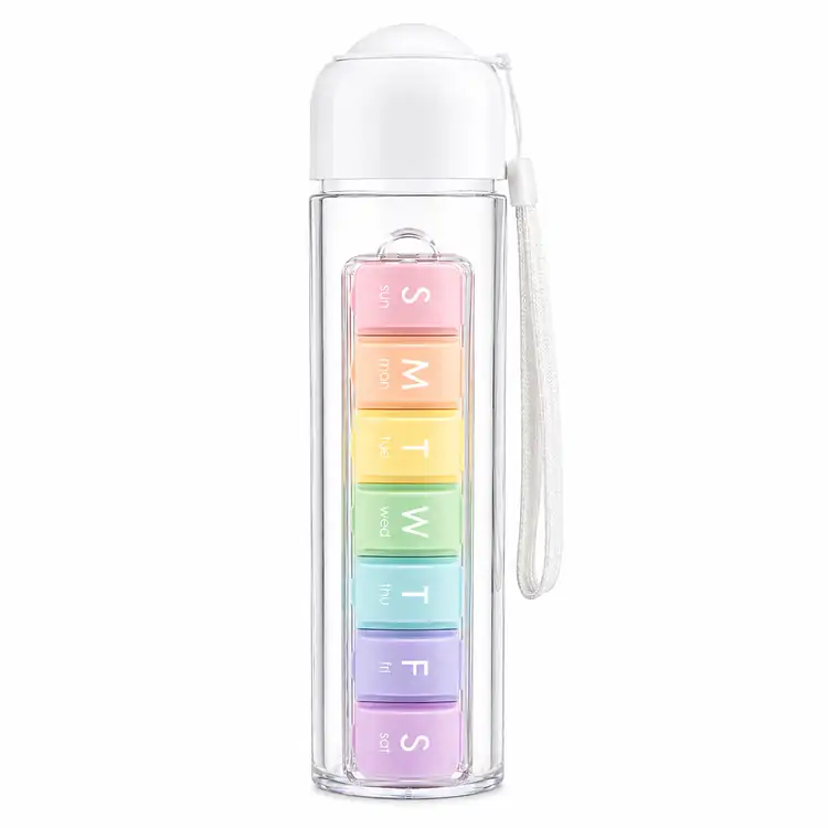 Bouteille 3-en-1 14 oz avec pilulier et gobelet #5