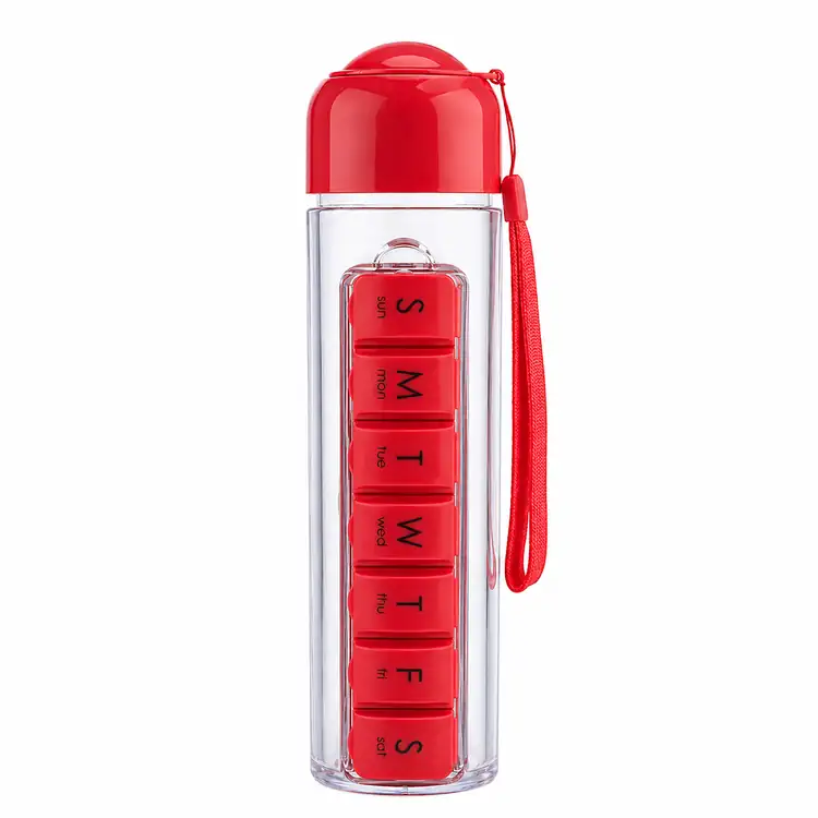 Bouteille 3-en-1 14 oz avec pilulier et gobelet #7