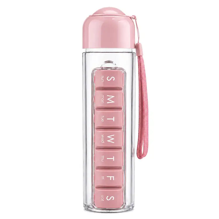 Bouteille 3-en-1 14 oz avec pilulier et gobelet #8