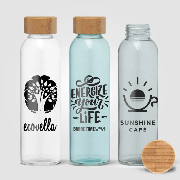 Alpine Glass Bottle with Bamboo Lid 17 oz