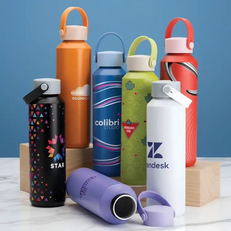 Bouteille Colorburst 27 oz en aluminium avec poignée en silicone #13