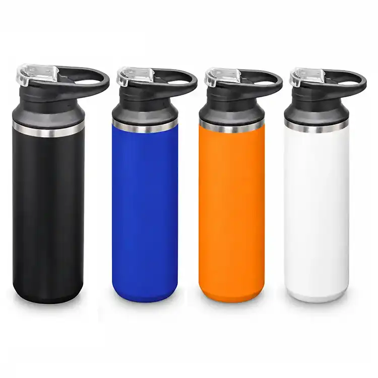 Bouteille Della 17 oz en acier inoxydable avec poignée et couvercle rabattable