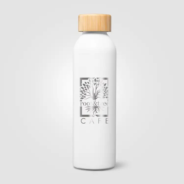 Bouteille Eden en acier inoxydable recyclé avec couvercle en bambou 20 oz #16