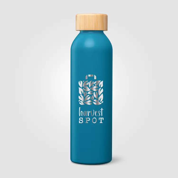Bouteille Eden en acier inoxydable recyclé avec couvercle en bambou 20 oz #20