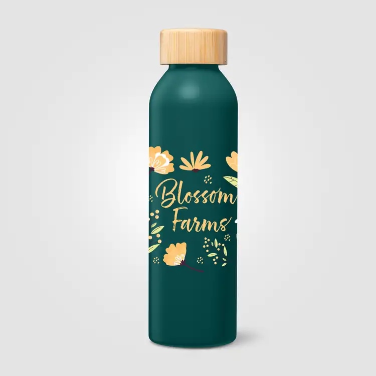 Bouteille Eden en acier inoxydable recyclé avec couvercle en bambou 20 oz #25