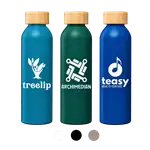Bouteille Eden en acier inoxydable recyclé avec couvercle en bambou 20 oz