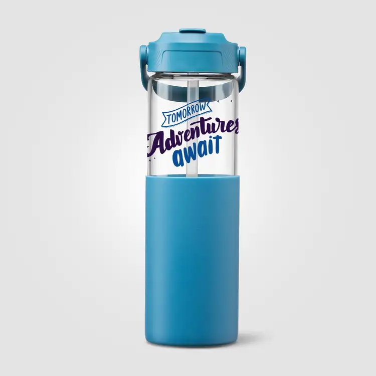 Juno Glass Bottle with Silicone Sleeve and Straw 22 oz #10