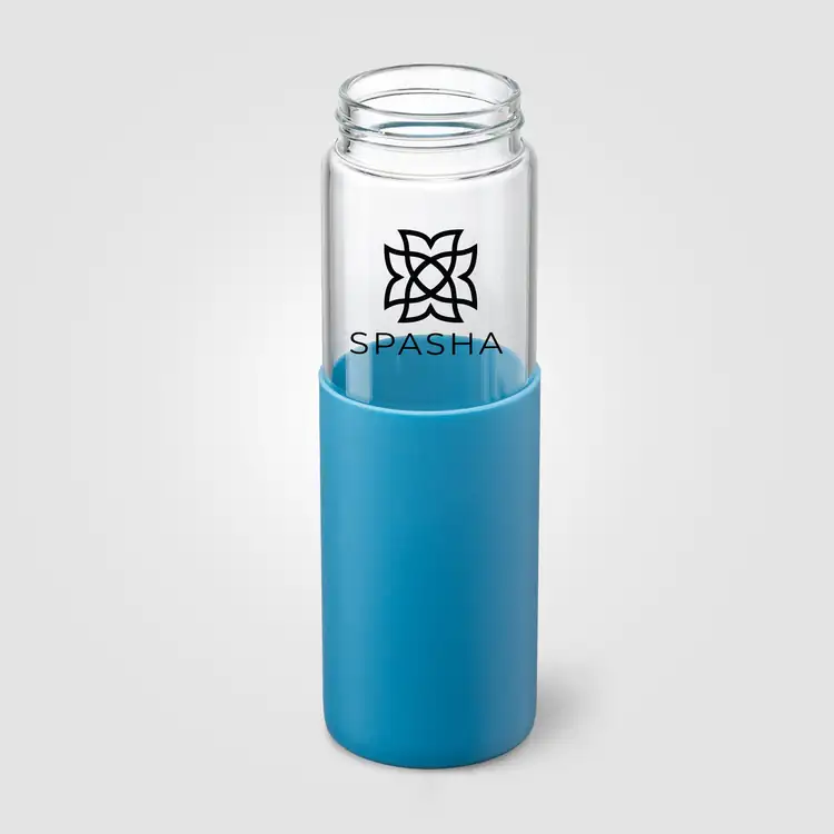 Juno Glass Bottle with Silicone Sleeve and Straw 22 oz #12