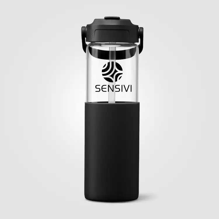 Juno Glass Bottle with Silicone Sleeve and Straw 22 oz #3