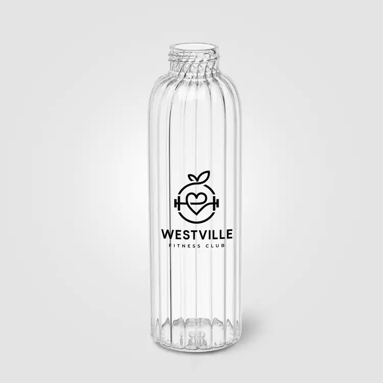 Linea Ridged Borosilicate Glass Bottle with Coloured Lid 21 oz #11