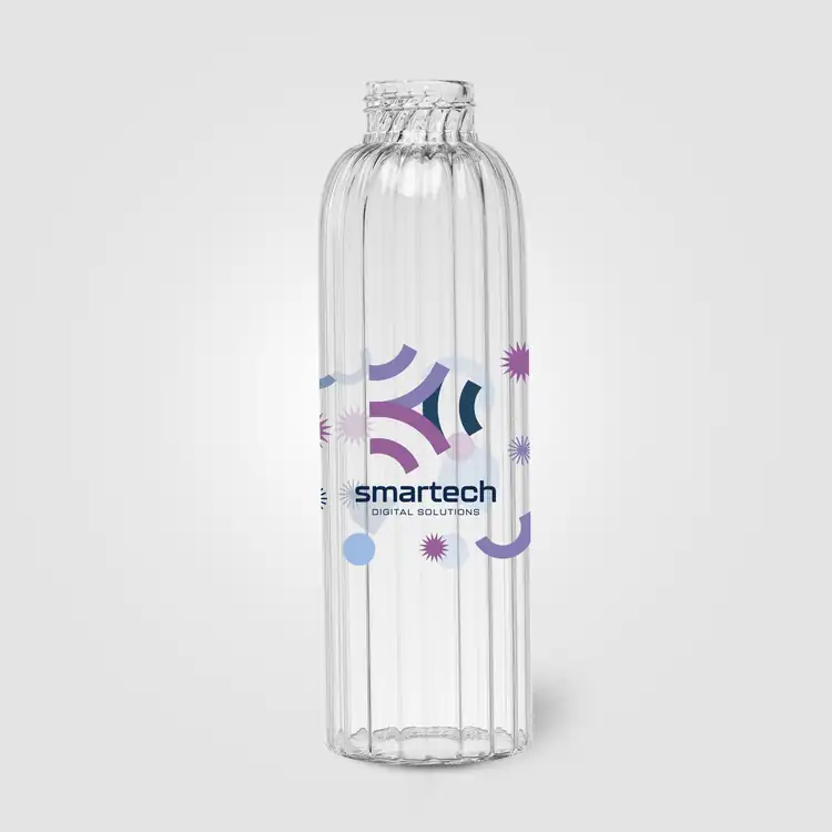 Linea Ridged Borosilicate Glass Bottle with Coloured Lid 21 oz #13