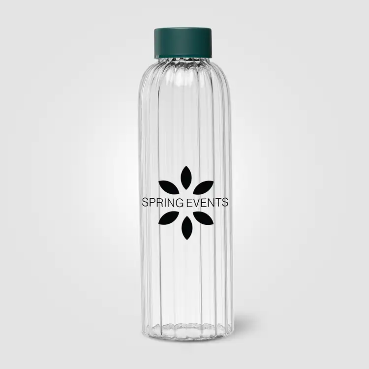 Linea Ridged Borosilicate Glass Bottle with Coloured Lid 21 oz #7