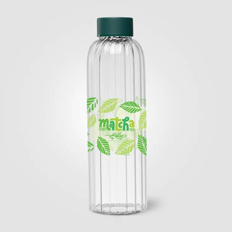 Linea Ridged Borosilicate Glass Bottle with Coloured Lid 21 oz #8