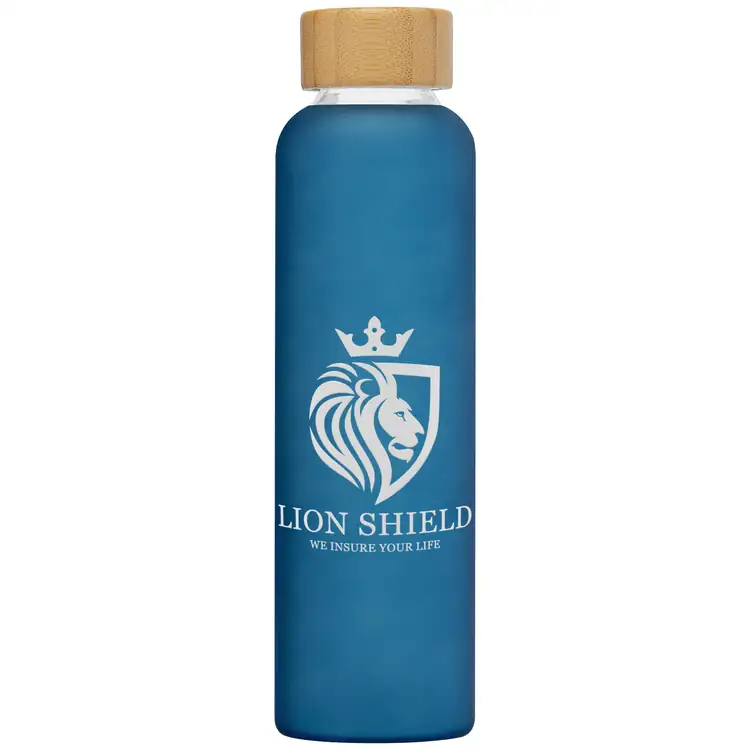 Bouteille Lucerne en verre borosilicaté givré avec bouchon en bambou 20 oz #4