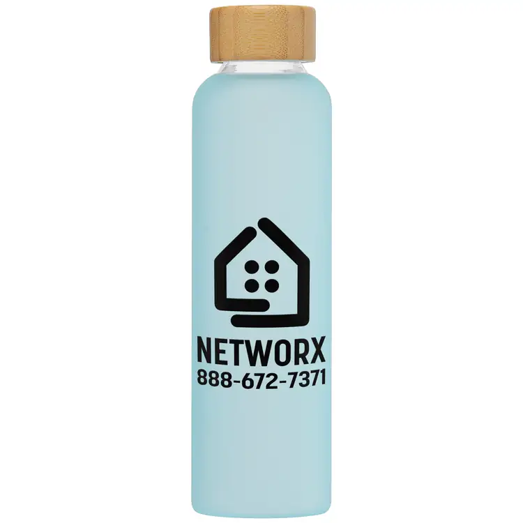 Bouteille Lucerne en verre borosilicaté givré avec bouchon en bambou 20 oz #5