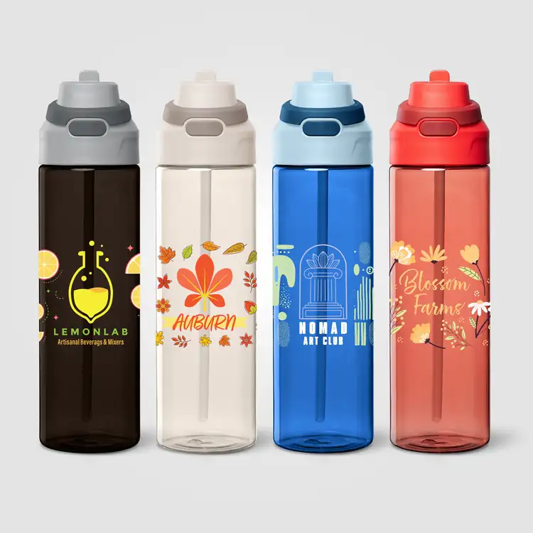 Lynk rPET Bottle with Straw and Flip-Top Lid 28 oz #2