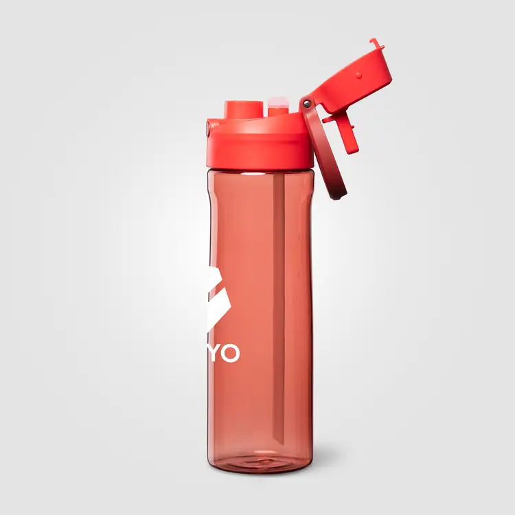 Lynk rPET Bottle with Straw and Flip-Top Lid 28 oz #5