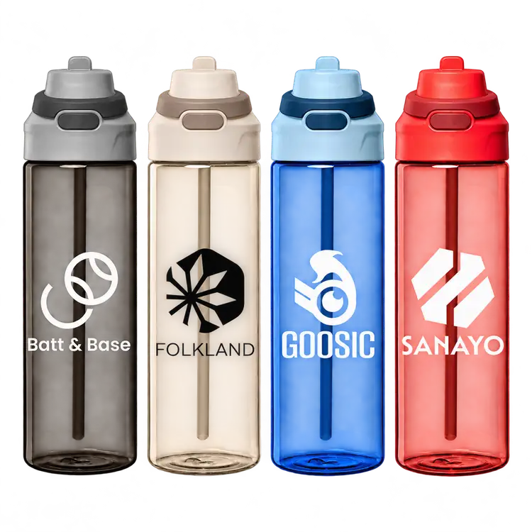 Lynk rPET Bottle with Straw and Flip-Top Lid 28 oz