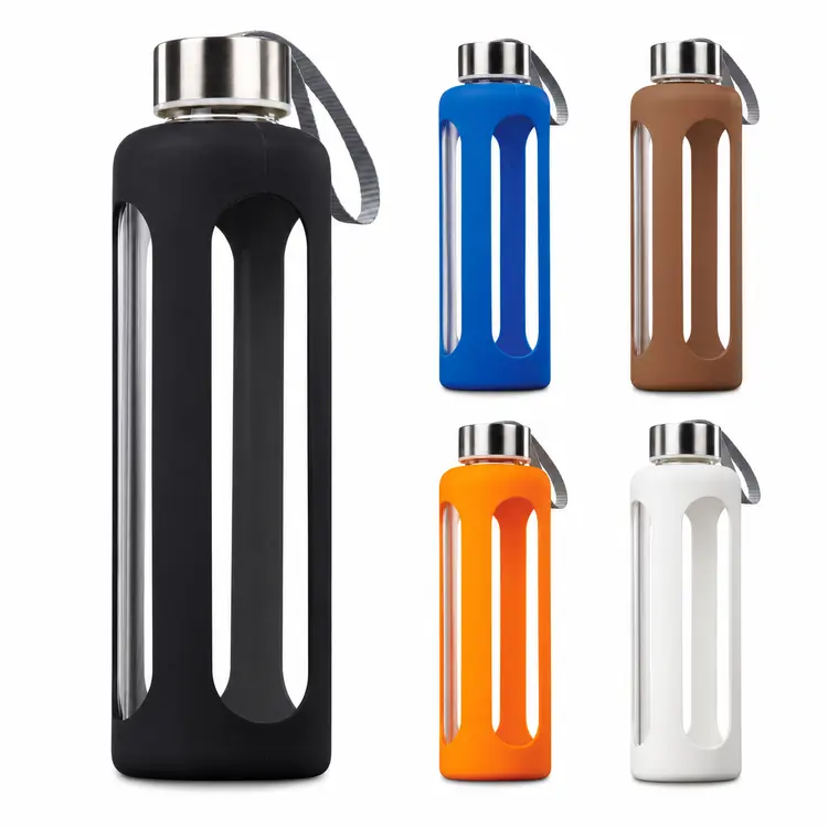 Bouteille Pure 17 oz en verre avec manchon en silicone