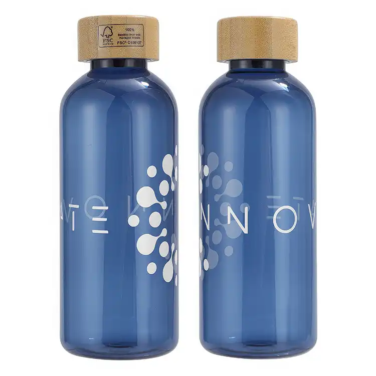 Bouteille de sport réutilisable Vida 22 oz en RPET avec couvercle en bambou #3