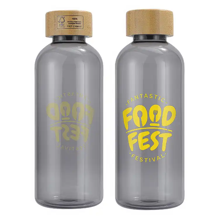 Bouteille de sport réutilisable Vida 22 oz en RPET avec couvercle en bambou #4