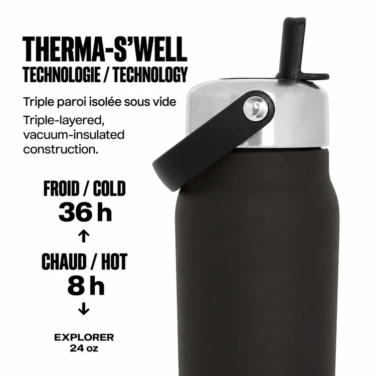 Bouteille isolée S’well Explorer 24 oz avec paille rabattable #5