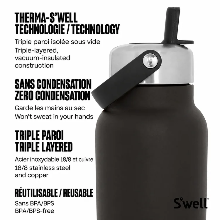 Bouteille isolée S’well Explorer 32 oz avec paille rabattable #10