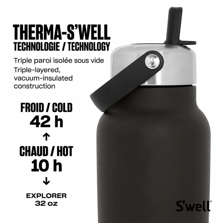Bouteille isolée S’well Explorer 32 oz avec paille rabattable #9