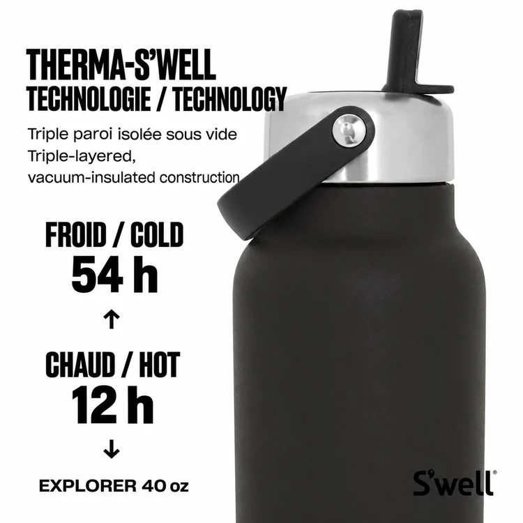Bouteille isolée S’well Explorer 40 oz avec paille rabattable #8