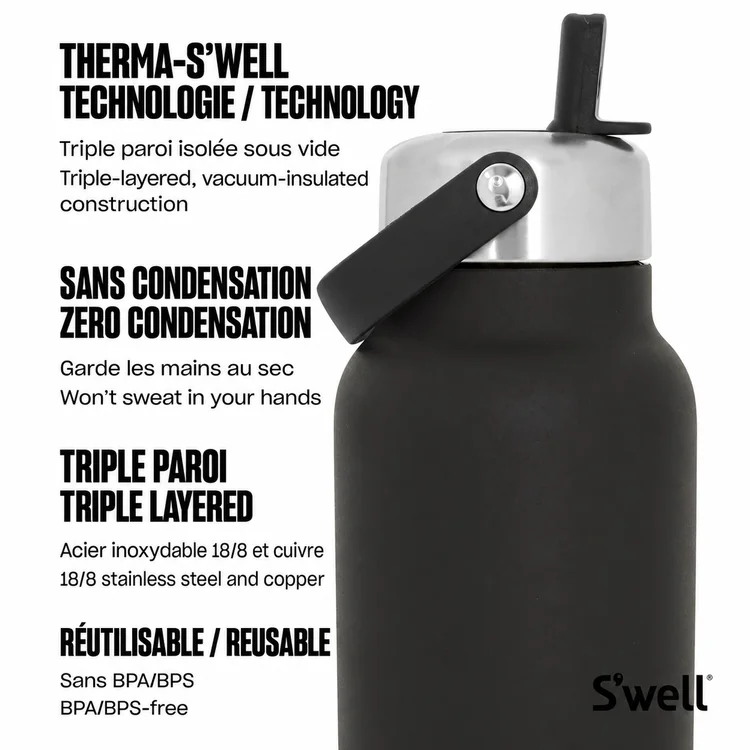 Bouteille isolée S’well Explorer 40 oz avec paille rabattable #9