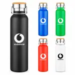 Bouteille isolée Winford 20 oz avec accent en bambou