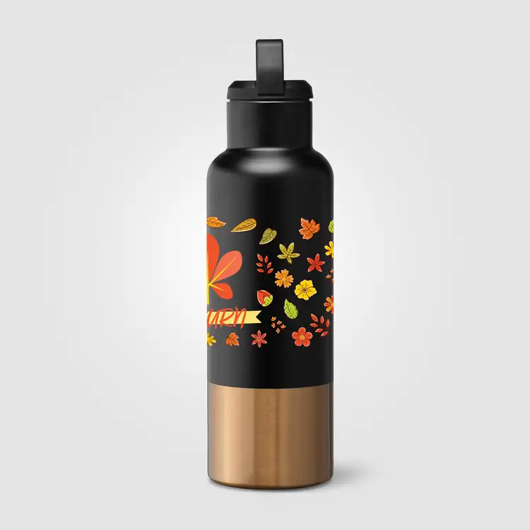 Aurelia Recycled Stainless Steel Vacuum Bottle with Gold Accents 21 oz #12