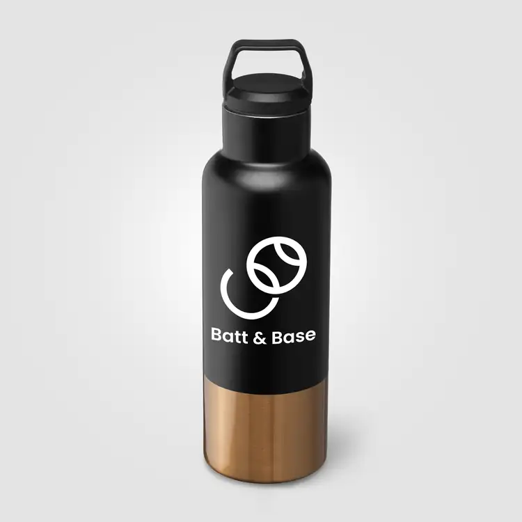 Aurelia Recycled Stainless Steel Vacuum Bottle with Gold Accents 21 oz #15